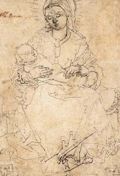 Madonna and Child on a Stone Bench